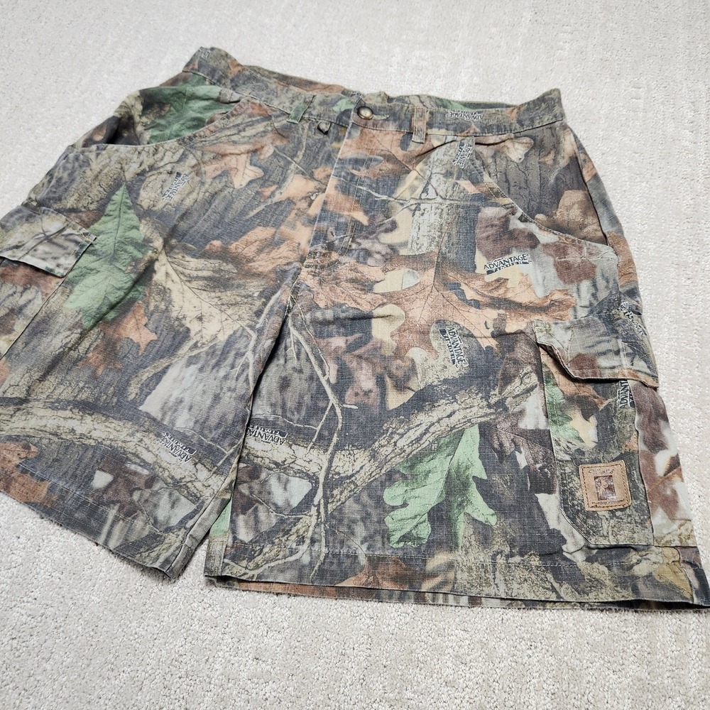 Vintage Camo Cargo Shorts Men Medium 34 Ripstop Walls Advantage Timber Hunting